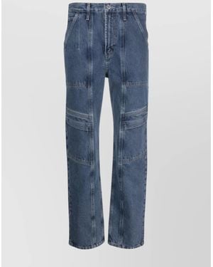 Agolde Denim High-Rise Cargo Straight-Leg Jeans - Blue