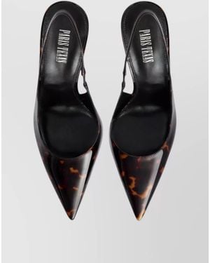Paris Texas Lidia Patent Leather Slingback Court Shoes - Black