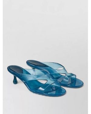 Jimmy Choo Jelly Mules Crossover Straps Kitten Heel - Blue