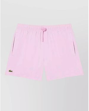 Lacoste Swim Shorts Straight Cut Side Pockets - Pink