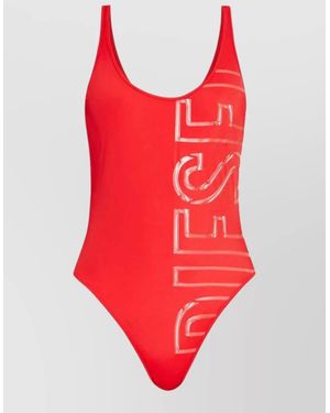 DIESEL One Piece Swimsuit Plunge Neckline U Back - Red