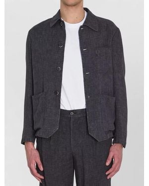 Barena Visal Simodo Linen Viscose Overshirt Jacket - Grey