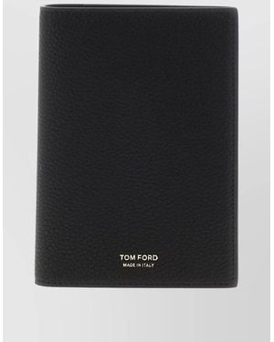 Tom Ford Textured Leather Passport Travel Card Holder - Black