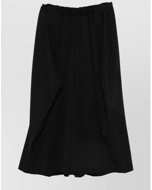Comme des Garçons Wide Leg Draped Pants With Elastic Waistband - Black