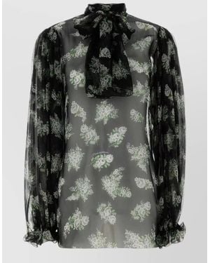 Dolce & Gabbana Silk Printed Blouse - Black