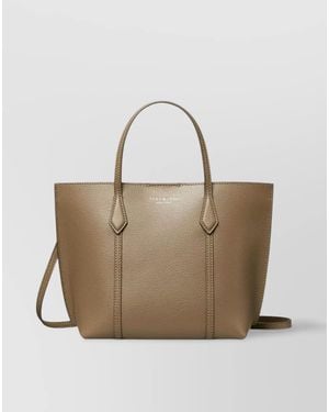 Tory Burch Perry Small Leather Tote Bag - Natural