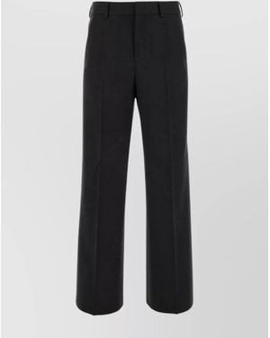 Valentino Garavani Virgin Wool Wide-Leg Trousers - Black