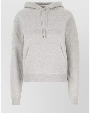 Saint Laurent Hooded Jumper With Kangaroo Pocket - Grey