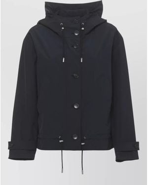 Woolrich Parka High Neck Hood Drawstring Hem - Black