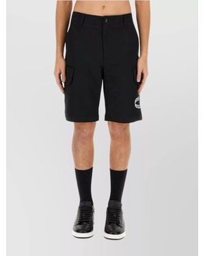 Moschino Cotton Logo Cargo Shorts - Black