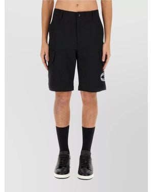 Moschino Cotton Logo Cargo Shorts - Black