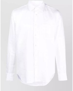 Aspesi Long Sleeve Silk Nylon Shirt Button Collar - White