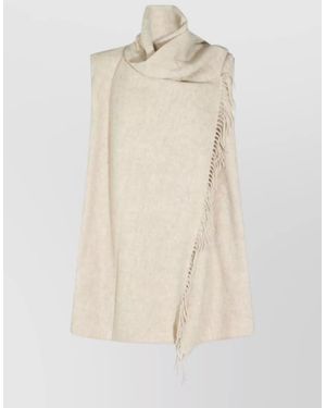 Fabiana Filippi Fringe Detail Scarf Silk Nylon Blend - Natural