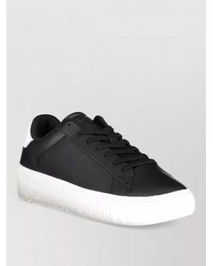 Tommy Hilfiger Leather Lace-Up Trainers - Black