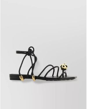 サンダル・ミュール BOTTEGA VENETA Black leather Flat Adam sandals Bottega Veneta Black Leather Flat Adam Sandals | ModeSens