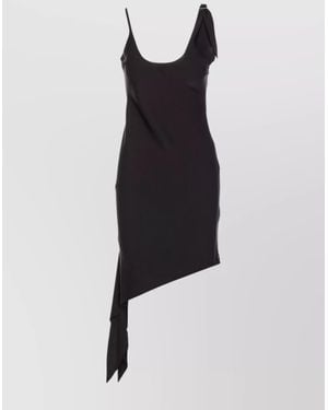 Courreges Asymmetric Sleeveless Mini Dress - Black