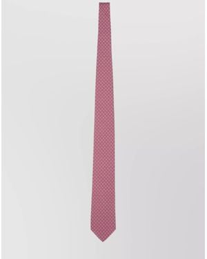 Ferragamo Patterned Slim Width Silk Tie - Pink