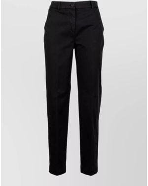 Via Masini 80 Slim Trousers Belt Loops Pockets Design - Black