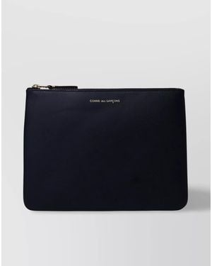 Comme des Garçons Leather Zip Wallet - Blue