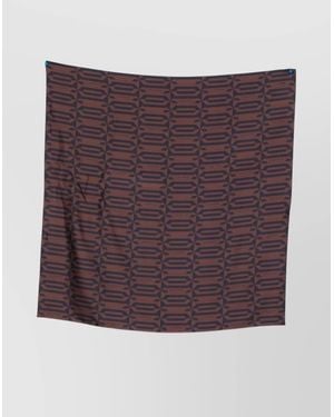 Lanvin Silk Logo-Print Scarf - Purple