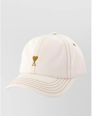 Ami Paris Tobacco Ami De Coeur Cotton Cap - Natural