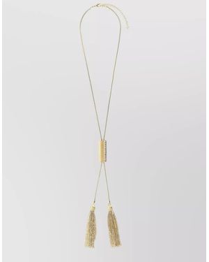 Balmain Snake Tassel Necklace - White