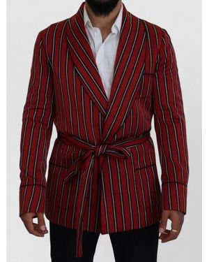 Dolce & Gabbana Striped Martini Printed Lining Robe - Red