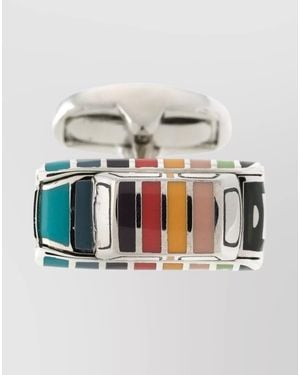 Paul Smith Crystal Rectangular Zinc Cufflinks - Grey