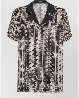 Balmain Shirt With Monogrammed Print - Black