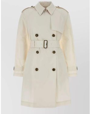 Burberry Belgravia Cotton Trench Coat Double Breasted - Natural