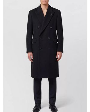 Lardini Virgin Wool Double-Breasted Coat - Black