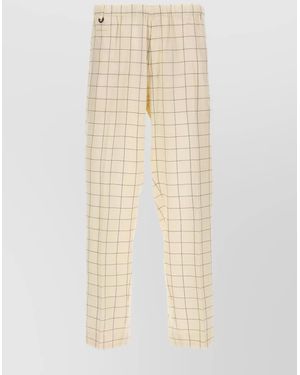 Undercover Trousers Chequered Elastic Waistband - Natural