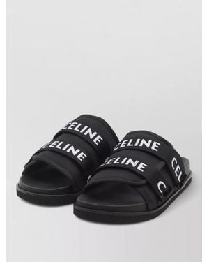 Celine Jacquard Logo Strappy Sandals - Black