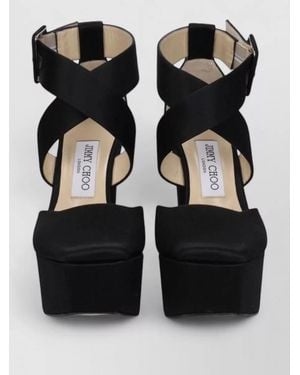 Jimmy Choo Satin Platform Sandals - Black