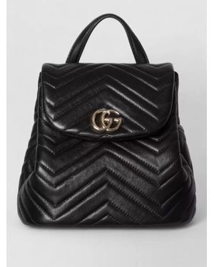 Gucci Gg Marmont Mini Leather Quilted Backpack - Black