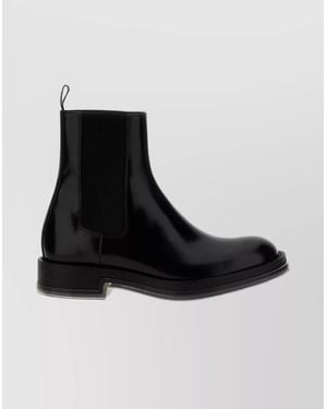 McQueen Chelsea Boots With Chunky Sole And Pull Tab - Black