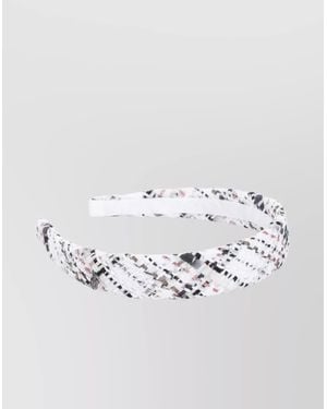Maison Michel Snowey Tweed Woven Texture Head Band - Metallic