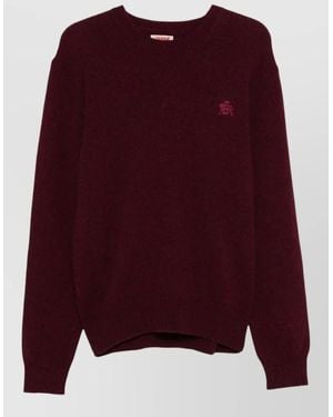 Baracuta Virgin Wool Crew-Neck Jumper - Purple