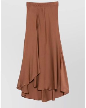 Silk95five Silk Layered Asymmetric Skirt - Brown