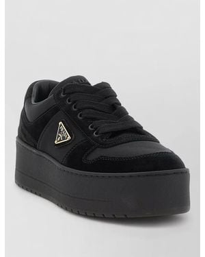 Prada Urban Lace Up Re Nylon Platform Sneakers - Black
