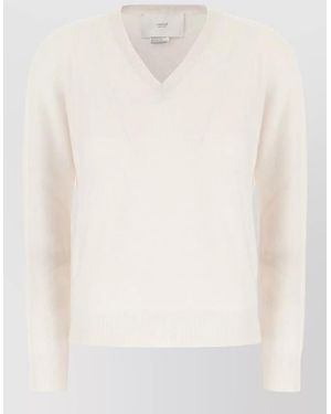 Vanisé Cashmere Jumper V Neck Long Sleeves - White