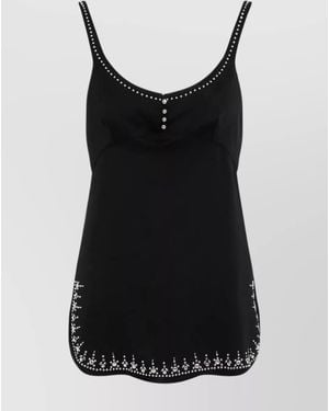 Rabanne Studded Asymmetric Sleeveless Mini Dress - Black