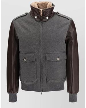 Brunello Cucinelli Cashmere Bomber Jacket - Gray