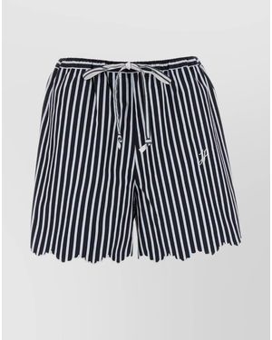 Patou Embroidered Cotton Knee-Length Shorts - Black