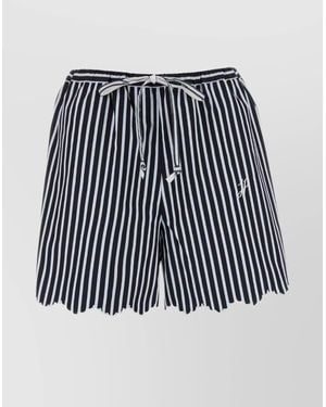 Patou Embroidered Cotton Knee-Length Shorts - Black
