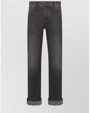 Dior Denim Straight Trousers - Grey