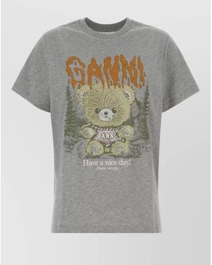 Ganni Relaxed-Fit T-Shirt - Grey