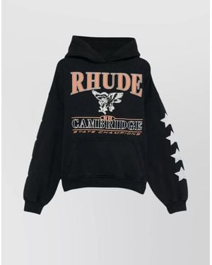Rhude Crewneck Sweater With Front Graphic Print - Black