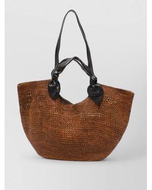 Hereu Raffia Tote Bag - Brown