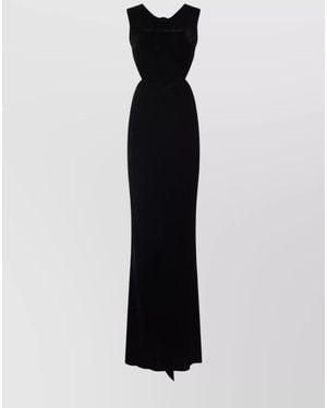 Rick Owens Silk Velvet Sleeveless Open Back Maxi Dress - Black
